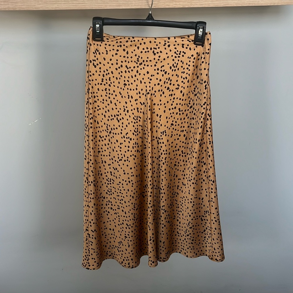 Orange and black midi skirt